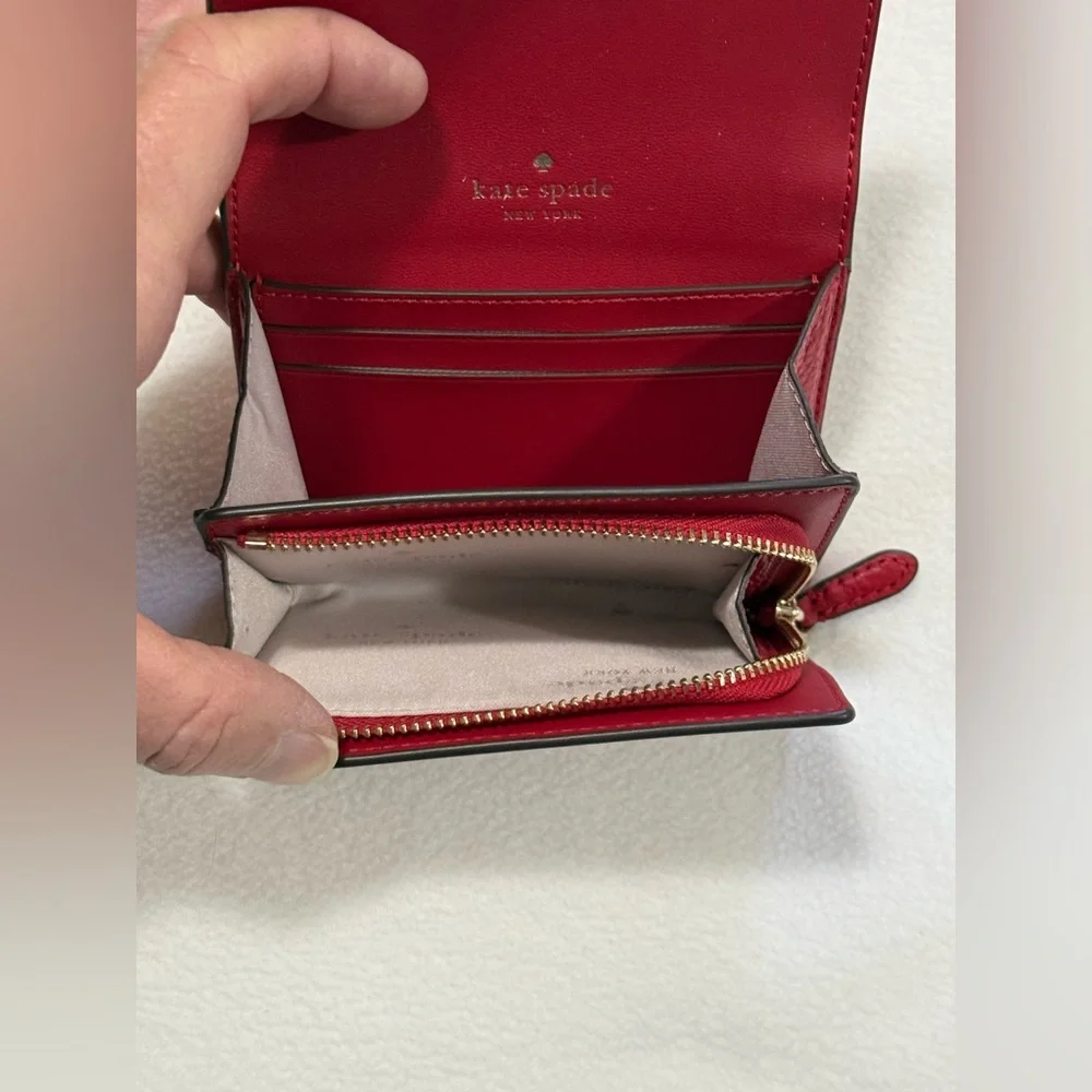Kate Spade Red Pebbled Leather Small Wallet - NWT